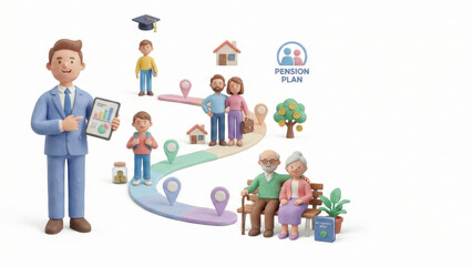 Fototapeta premium Pension planning strategies whole life insurance vs. Term life insurance for financial security