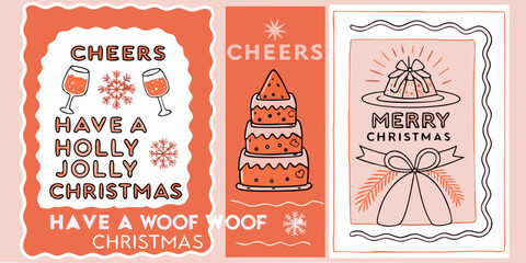 Festive christmas card designs with illustrations and holiday greetings © Hemlata