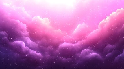 Luminous magenta and purple cosmic clouds illuminate a starlit expanse.