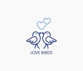 Obraz premium Love Birds Icon Or Logo Isolated Vector Illustration