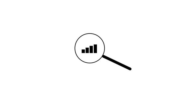 Recharge Magnify Glass B,stock market data search animation.4k video animation.