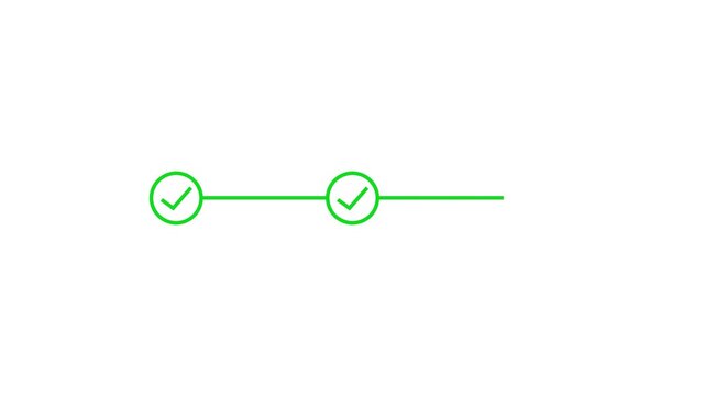 Animated infographic step by step process with checkmark and cross signs on white background
