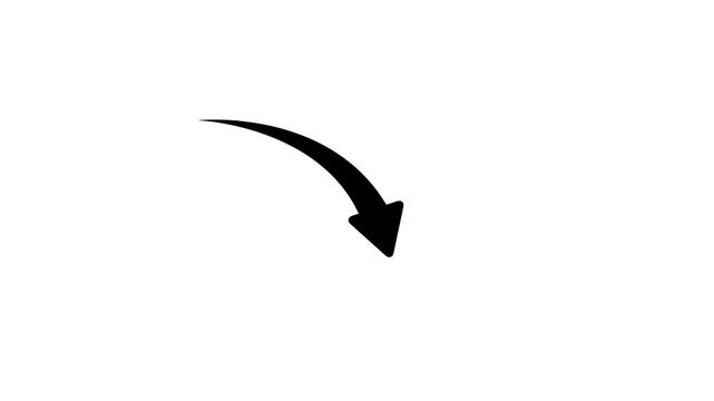 arrow down business graph icon animation. business chart concept. A neon down business graph icon displays a glowing, downward-sloping line or bar chart,with 4k video animation.