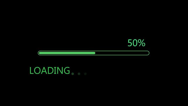 Minimalist loading bar progress indicator on clean background representing download process, buffering status, data transfer, system update, web interface and digital technology concept