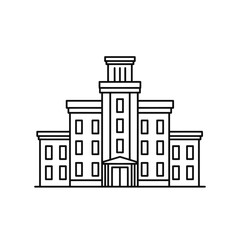 Obraz premium Outline drawing of traditional building facade