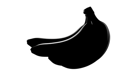 Banana Bunch Silhouette - Group of Tropical Fruits Black and White Vector