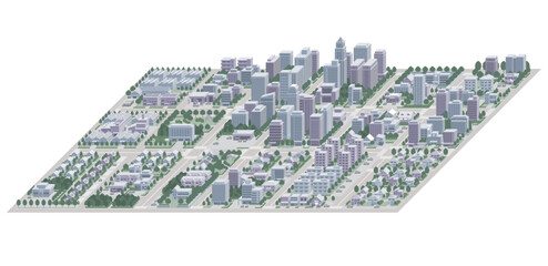街並みの立体図. 都市の景観.
