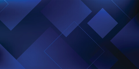Abstract dark midnight blue background with layered geometric squares and thin outlines eps10