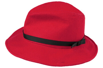 赤い中折れ帽