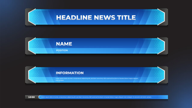 Gaming lower third with blue color and hologram theme