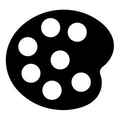 Obraz premium Black and white graphic of a makeup palette