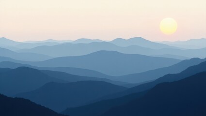 Majestic mountain ranges bathed in the warm glow of a setting sun