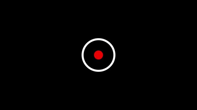 A white concentric circle with a solid white dot in the center against a deep black background representing a target or a focal point.