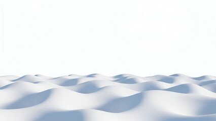 Fototapeta premium Abstract Snow Dunes Against White Sky winter background