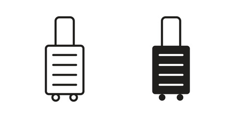 Suitcase icon. linear style sign for mobile concept and website ui design