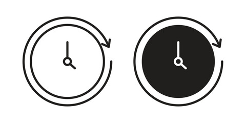 Time forward icon. linear style sign for mobile concept and website ui design