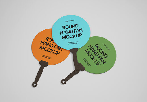 Round Hand Fan Mockup