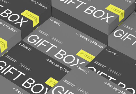 Sealed Present Box Mockup