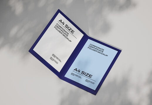 Corporate Certificate Folder Mockup