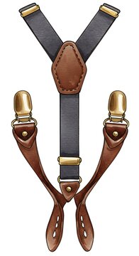 Rustic Charm: Hand-Drawn Leather Suspenders