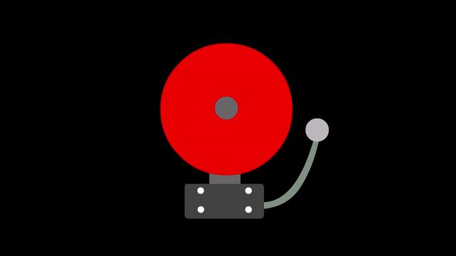 Alarm Bell Notification Icon on Black Background Representing Alerts