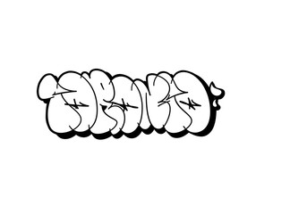 textured graffiti throw up bubble style letter TORONTO city name isolated design © frawwws