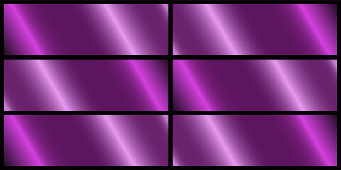 Fototapeta premium Gradients collection purple violet mauve plum large set of metallic palette templates.
