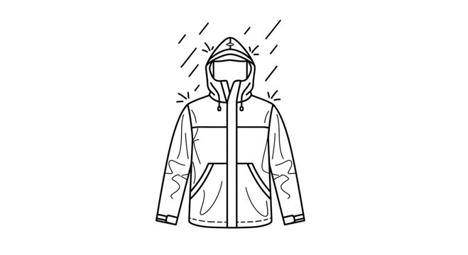 Waterproof Jacket Illustration: Rain Protection, Outdoor Gear, Weatherproof Clothing