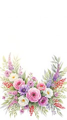 Vibrant floral arrangement with roses and greenery