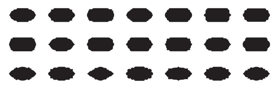 ramadan kareem frame. Set of islamic shape design. blank islamic shape template vector. Horizontal frames and borders