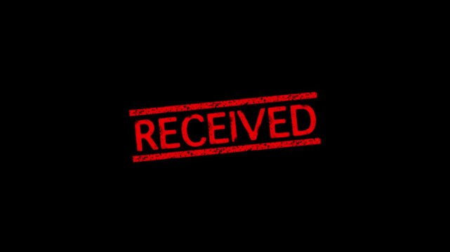 Received rubber stamp icon animation, Animated Received Rubber Stamp Icon Animated, Received  Animated Red grunge rubber stamp with Green Background.