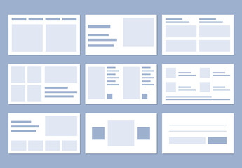 Clean Minimal Website Wireframe Layout Set