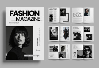 Contemporary Fashion Magazine Layout Template