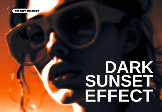Cinematic Dark Sunset Photo Effect Template