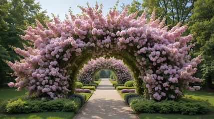 Obraz premium A pretty Laburnum arch in full flower