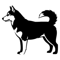 Siberian Husky Dog Black Silhouette © JunoNaro