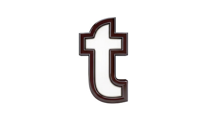 Tumblr Logo, 3D Render, Letter T