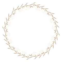 Hand drawn floral frames with flowers. Wreath. Elegant logo template. Vector illustration for labels, branding business identity, wedding invitation