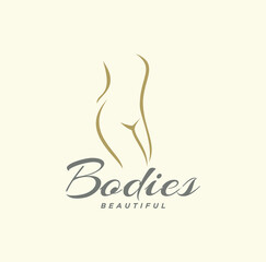 Fototapeta premium beautiful nude woman sexy fitness figure beauty logo erotic lady poses