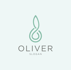 Fototapeta premium Olive Oil Logo Line Design Fresh Plant Garden