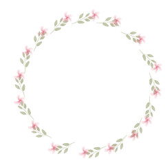 Fototapeta premium Hand drawn floral frames with flowers. Wreath. Elegant logo template. Vector illustration for labels, branding business identity, wedding invitation