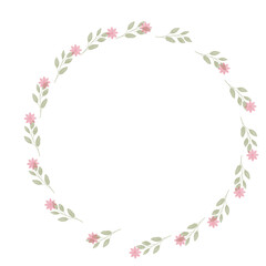 Obraz premium Hand drawn floral frames with flowers. Wreath. Elegant logo template. Vector illustration for labels, branding business identity, wedding invitation