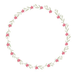 Fototapeta premium Hand drawn floral frames with flowers. Wreath. Elegant logo template. Vector illustration for labels, branding business identity, wedding invitation