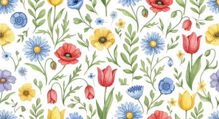 Timeless floral motif blooming with countryside grace © Aquarelles