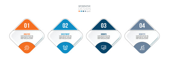 Infographic template business concept with step.