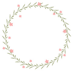 Obraz premium Hand drawn floral frames with flowers. Wreath. Elegant logo template. Vector illustration for labels, branding business identity, wedding invitation