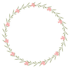 Hand drawn floral frames with flowers. Wreath. Elegant logo template. Vector illustration for labels, branding business identity, wedding invitation