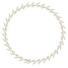 Hand drawn floral frames with flowers. Wreath. Elegant logo template. Vector illustration for labels, branding business identity, wedding invitation