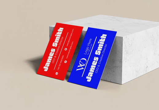 Business Card Mockup on Marble Stone