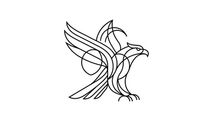 Obraz premium Minimalist Eagle Logo Design | Modern Bird Icon for Business Branding